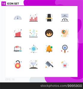 User Interface Pack of 16 Basic Flat Colors of business, board, city, presentation, seo Editable Pack of Creative Vector Design Elements