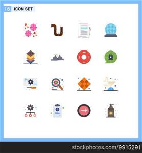 User Interface Pack of 16 Basic Flat Colors of coding, city, business, canada, presentation Editable Pack of Creative Vector Design Elements