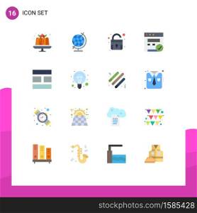 User Interface Pack of 16 Basic Flat Colors of education, image, padlock, editing, web Editable Pack of Creative Vector Design Elements