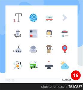 User Interface Pack of 16 Basic Flat Colors of layout, lantern, machine, l&, light Editable Pack of Creative Vector Design Elements