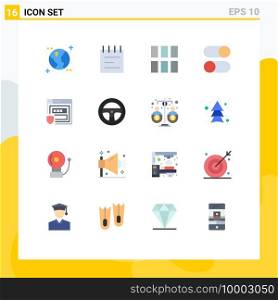 User Interface Pack of 16 Basic Flat Colors of web, gdpr, image, settings, loading Editable Pack of Creative Vector Design Elements