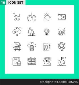 User Interface Pack of 16 Basic Outlines of stick, pool, healthcare, snooker, season Editable Vector Design Elements