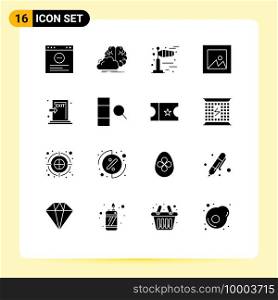 User Interface Pack of 16 Basic Solid Glyphs of fire, escape, windy, emergency, layout Editable Vector Design Elements