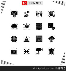 User Interface Pack of 16 Basic Solid Glyphs of green, seo, filling, search, audit Editable Vector Design Elements