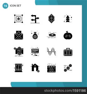 User Interface Pack of 16 Basic Solid Glyphs of health, disease, layers, direction, arrows Editable Vector Design Elements