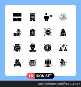 User Interface Pack of 16 Basic Solid Glyphs of structure, site, no mobile, optimization, favorite Editable Vector Design Elements