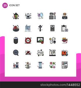 User Interface Pack of 25 Basic Filled line Flat Colors of spa, medicine, balloons, chinese, world Editable Vector Design Elements