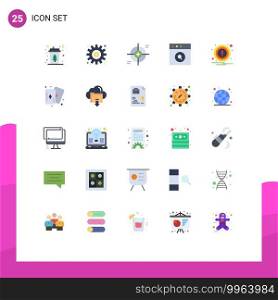 User Interface Pack of 25 Basic Flat Colors of alert, mac, setting, app, scope Editable Vector Design Elements