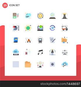 User Interface Pack of 25 Basic Flat Colors of bastion, tower, arrow, castle, magician Editable Vector Design Elements