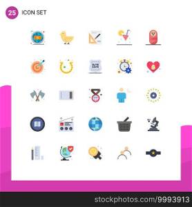 User Interface Pack of 25 Basic Flat Colors of child, drink, graph, cocktail, beach Editable Vector Design Elements