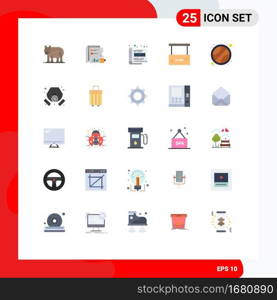 User Interface Pack of 25 Basic Flat Colors of close, beauty and spa, newspaper, paper, magazine Editable Vector Design Elements