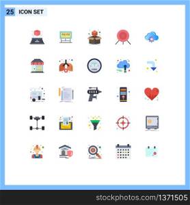 User Interface Pack of 25 Basic Flat Colors of computing, setting, cube, cloud, sport Editable Vector Design Elements