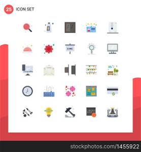 User Interface Pack of 25 Basic Flat Colors of design, archive file, house, archive, driver Editable Vector Design Elements