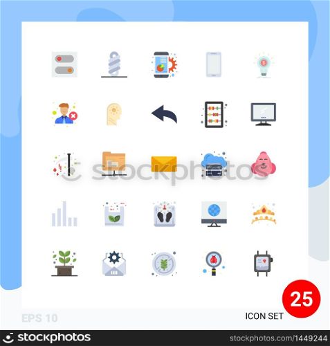 User Interface Pack of 25 Basic Flat Colors of financial, samsung, graph, huawei, smart phone Editable Vector Design Elements