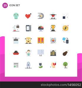 User Interface Pack of 25 Basic Flat Colors of full, grill, comet, food, barbecue Editable Vector Design Elements