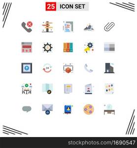 User Interface Pack of 25 Basic Flat Colors of leader, personal, signs, success, grade Editable Vector Design Elements