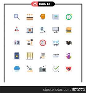 User Interface Pack of 25 Basic Flat Colors of photo, plan, party, paper, transformer Editable Vector Design Elements
