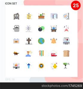 User Interface Pack of 25 Basic Flat Colors of tools, fab, cake, equipment, patrick Editable Vector Design Elements