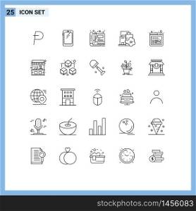 User Interface Pack of 25 Basic Lines of pollution, industry, samsung, factory, sketch Editable Vector Design Elements
