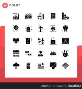 User Interface Pack of 25 Basic Solid Glyphs of gamepad, graduate, paint, certificate, degree Editable Vector Design Elements