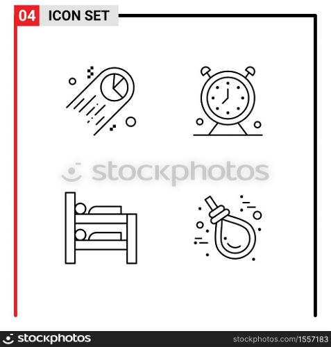 User Interface Pack of 4 Basic Filledline Flat Colors of chart, bed, space, schedule, room Editable Vector Design Elements