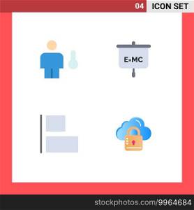 User Interface Pack of 4 Basic Flat Icons of avatar, align, human, education, left Editable Vector Design Elements