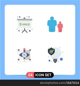 User Interface Pack of 4 Basic Flat Icons of board, draft, physics formula, father, sketching Editable Vector Design Elements