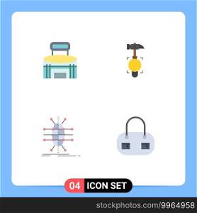 User Interface Pack of 4 Basic Flat Icons of building, distribution, sport, crash, infrastructure Editable Vector Design Elements