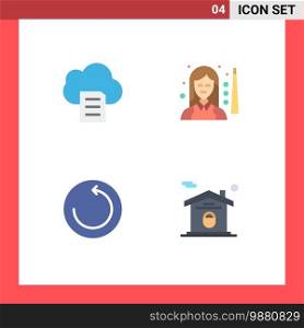 User Interface Pack of 4 Basic Flat Icons of cloud, restore, billiards, snooker, home Editable Vector Design Elements