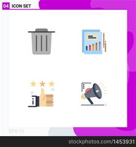 User Interface Pack of 4 Basic Flat Icons of delete, support, growth, income, up Editable Vector Design Elements