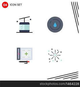 User Interface Pack of 4 Basic Flat Icons of gondola, development, energy, water, programing Editable Vector Design Elements