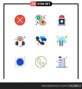 User Interface Pack of 9 Basic Flat Colors of help, hours, time, help, hydrant Editable Vector Design Elements