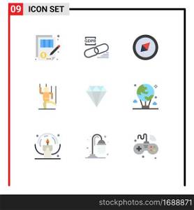 User Interface Pack of 9 Basic Flat Colors of manipulation, human, secure, control, symbol Editable Vector Design Elements