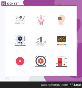 User Interface Pack of 9 Basic Flat Colors of storage, drive, man, data, success Editable Vector Design Elements