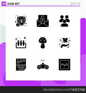 User Interface Pack of 9 Basic Solid Glyphs of nature, test tubes, business, test, human Editable Vector Design Elements