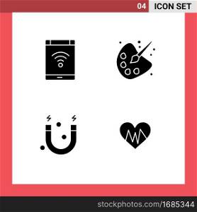 User Interface Solid Glyph Pack of modern Signs and Symbols of connection, education, phone, drawing, science Editable Vector Design Elements