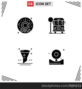 User Interface Solid Glyph Pack of modern Signs and Symbols of food, ui, city, browser, alert Editable Vector Design Elements