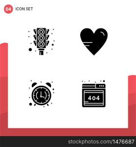 User Interface Solid Glyph Pack of modern Signs and Symbols of light, alarm clock, stop, study, morning Editable Vector Design Elements