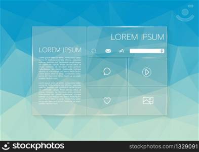 User interface Transparent Graphic Web Design, Low poly background. Website element for your web design
