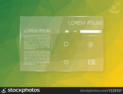 User interface Transparent Graphic Web Design, Low poly background. Website element for your web design