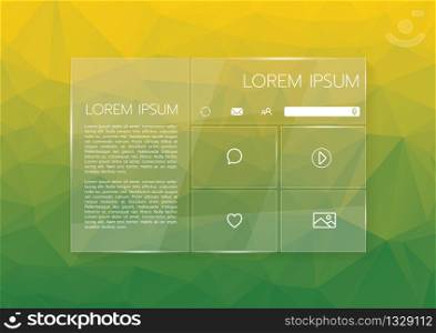 User interface Transparent Graphic Web Design, Low poly background. Website element for your web design