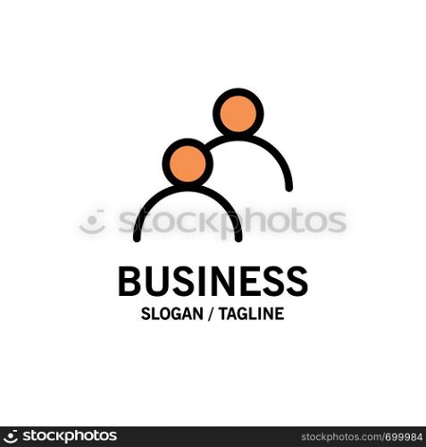 User, Looked, Avatar, Basic Business Logo Template. Flat Color