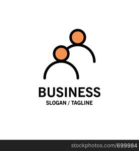 User, Looked, Avatar, Basic Business Logo Template. Flat Color