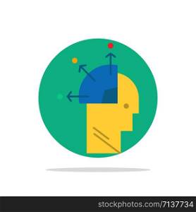 User, Man, Mind Programming, Art Abstract Circle Background Flat color Icon