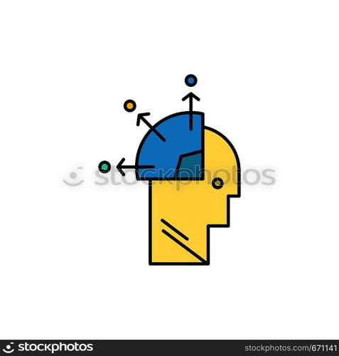 User, Man, Mind Programming, Art Flat Color Icon. Vector icon banner Template