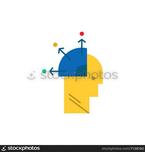 User, Man, Mind Programming, Art Flat Color Icon. Vector icon banner Template