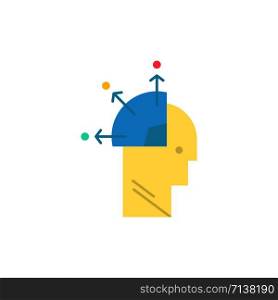 User, Man, Mind Programming, Art Flat Color Icon. Vector icon banner Template