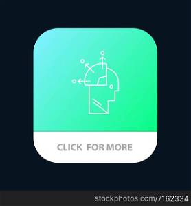 User, Man, Mind Programming, Art Mobile App Button. Android and IOS Line Version