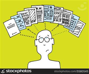 User managing documents