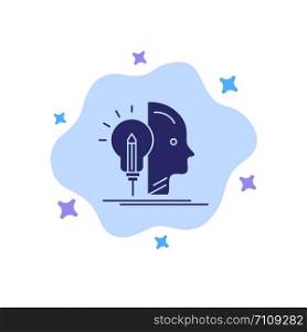 User, Mind, Making, Programming Blue Icon on Abstract Cloud Background